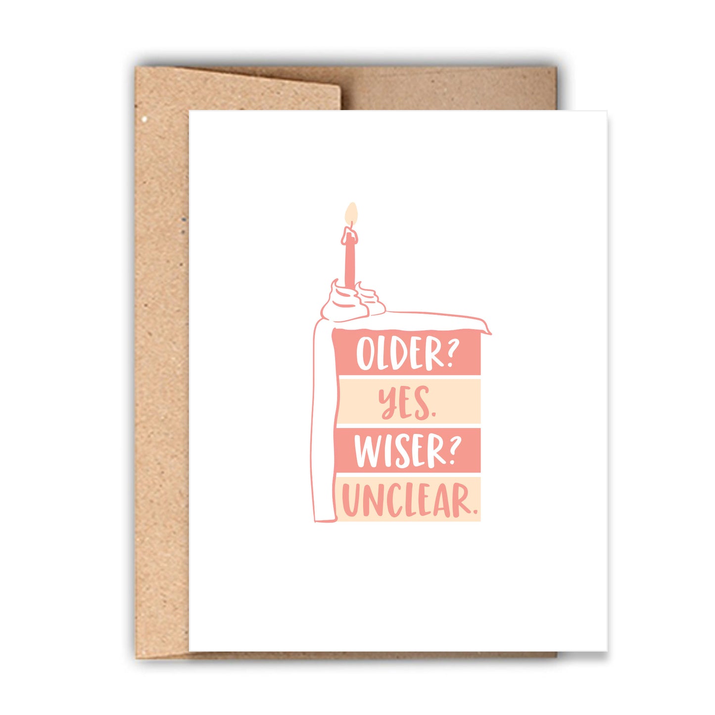Older? Yes. Wiser? Unclear. Sassy Letterpress Birthday Cake Card