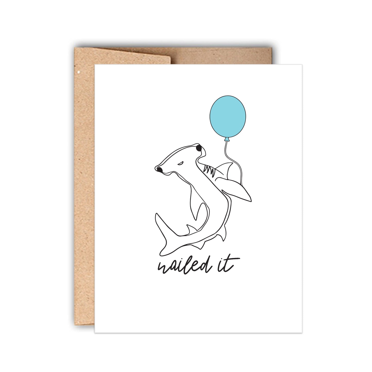 hammerhead shark nailed it graduation card