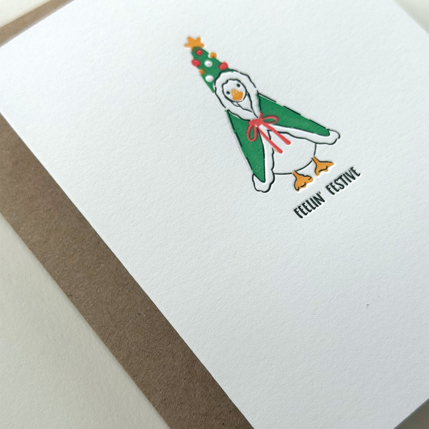 Feelin' Festive Silly Goose Letterpress Card