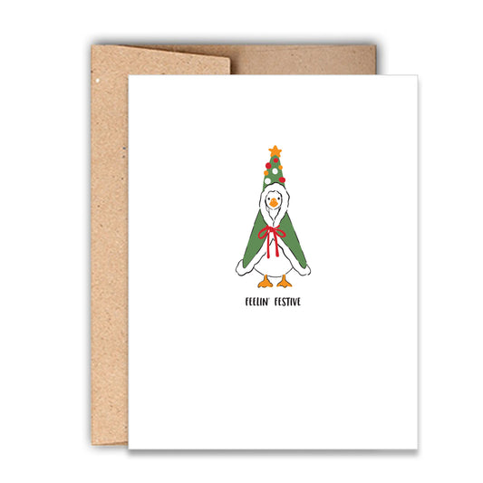Feelin' Festive Silly Goose Letterpress Card
