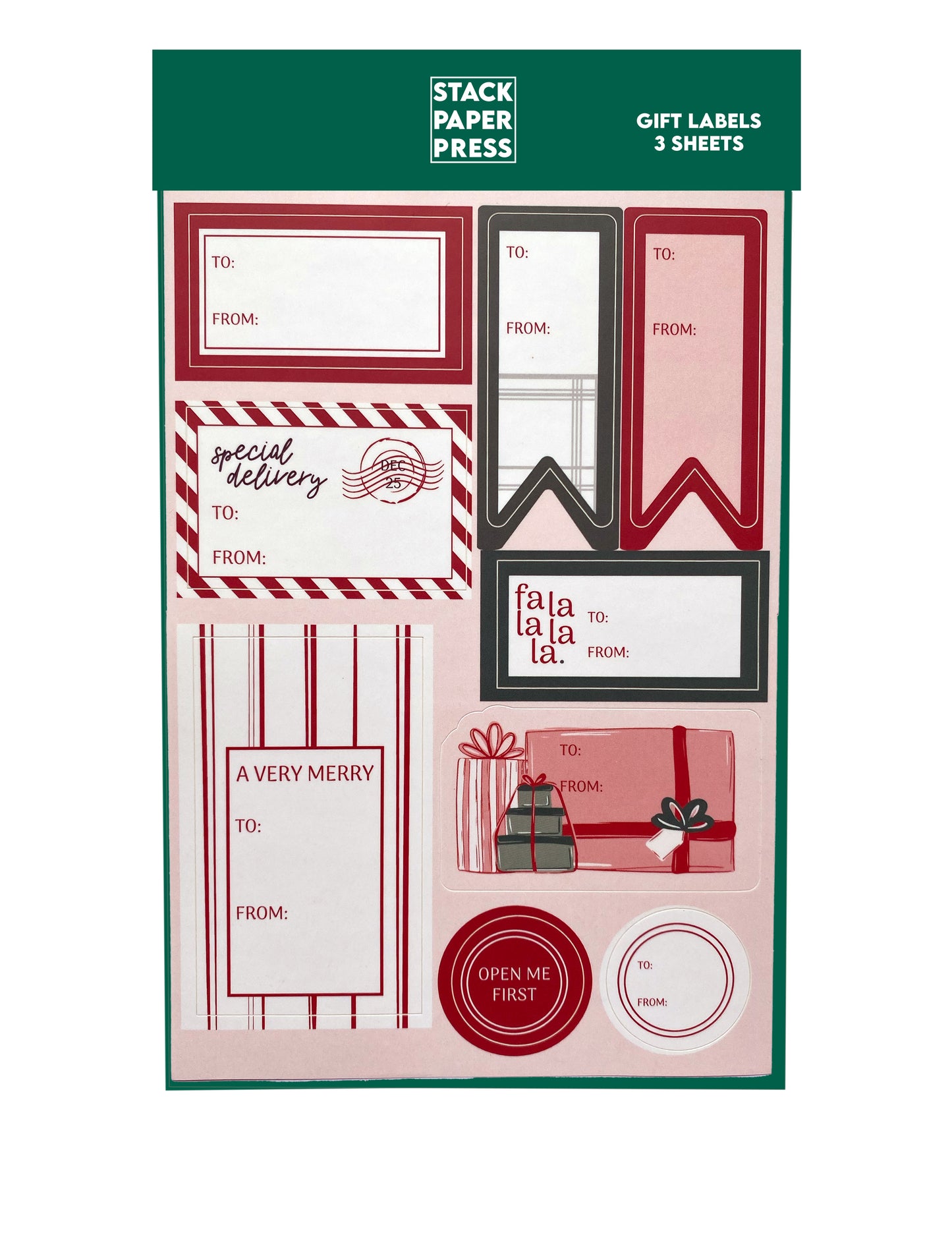 Holiday Gift Tag Sticker Sheet