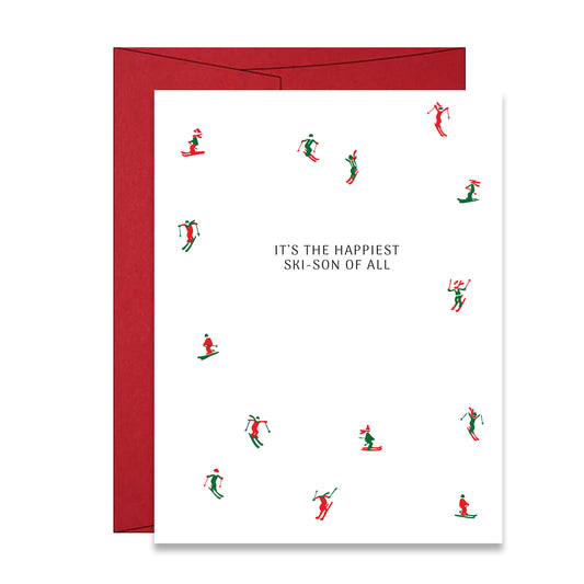 Happiest Ski-son of all letterpress holiday card
