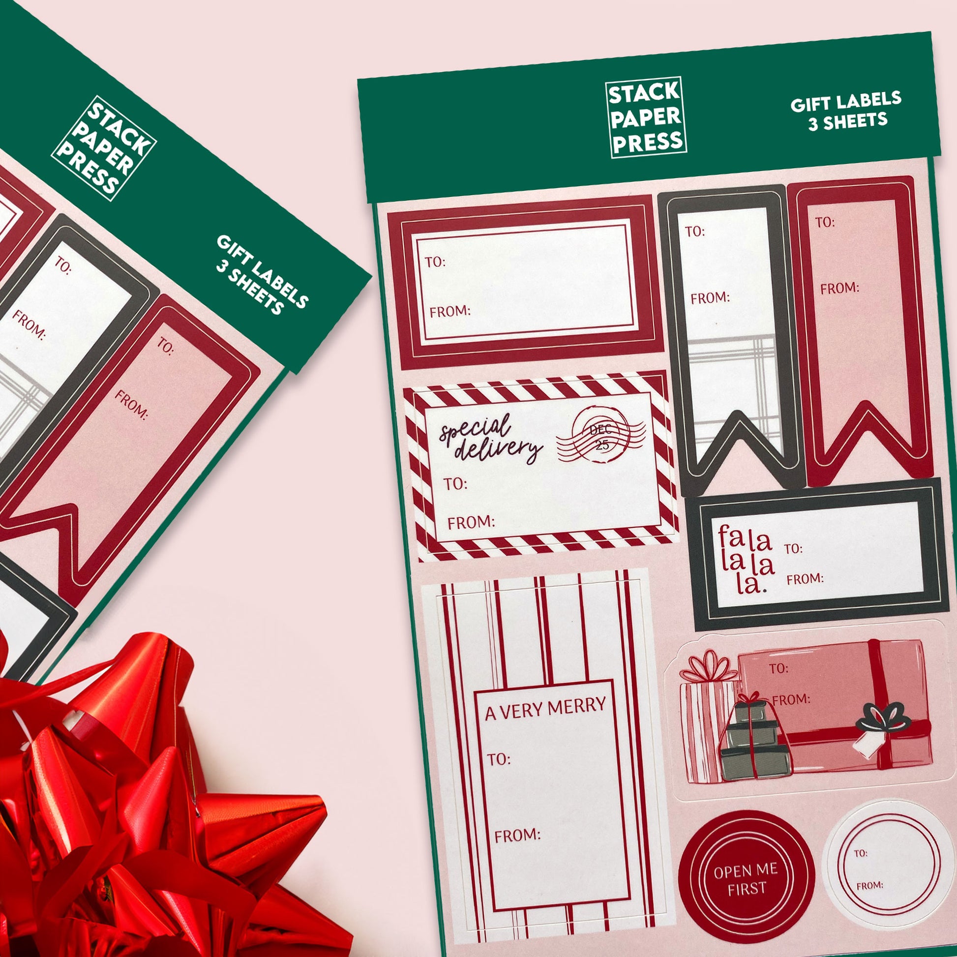 Holiday Gift Tag Sticker Sheet