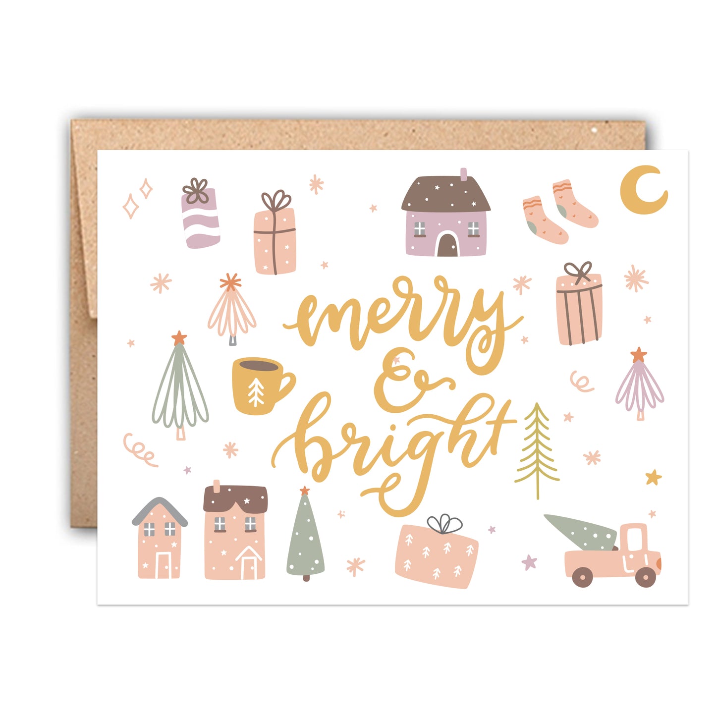 Merry and bright holiday card