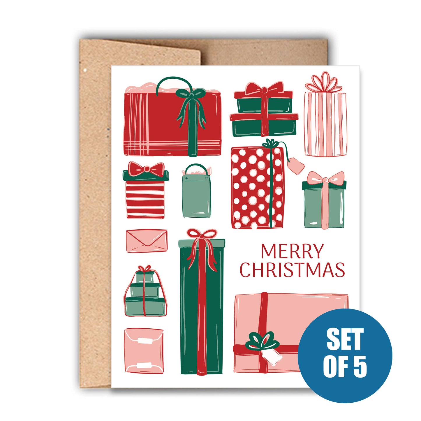 Merry Christmas Present Card Set