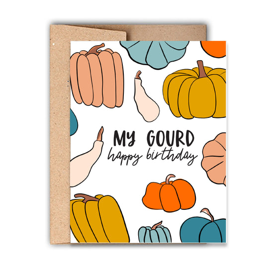 My Gourd Happy Birthday Fall Letterpress Card