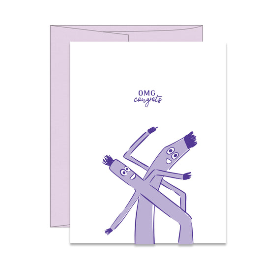 OMG Congrats! Wacky Waving Tube Letterpress Card