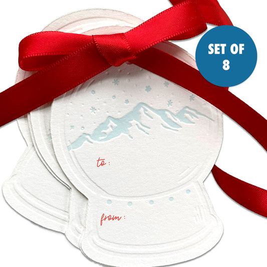 snow globe gift tag