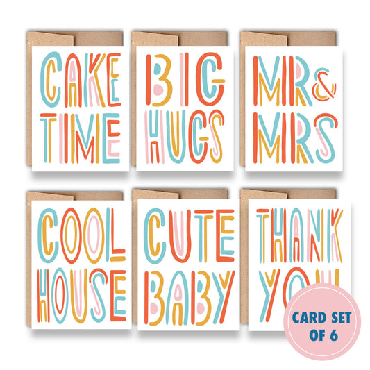 Colorful Collection Card Set of 6