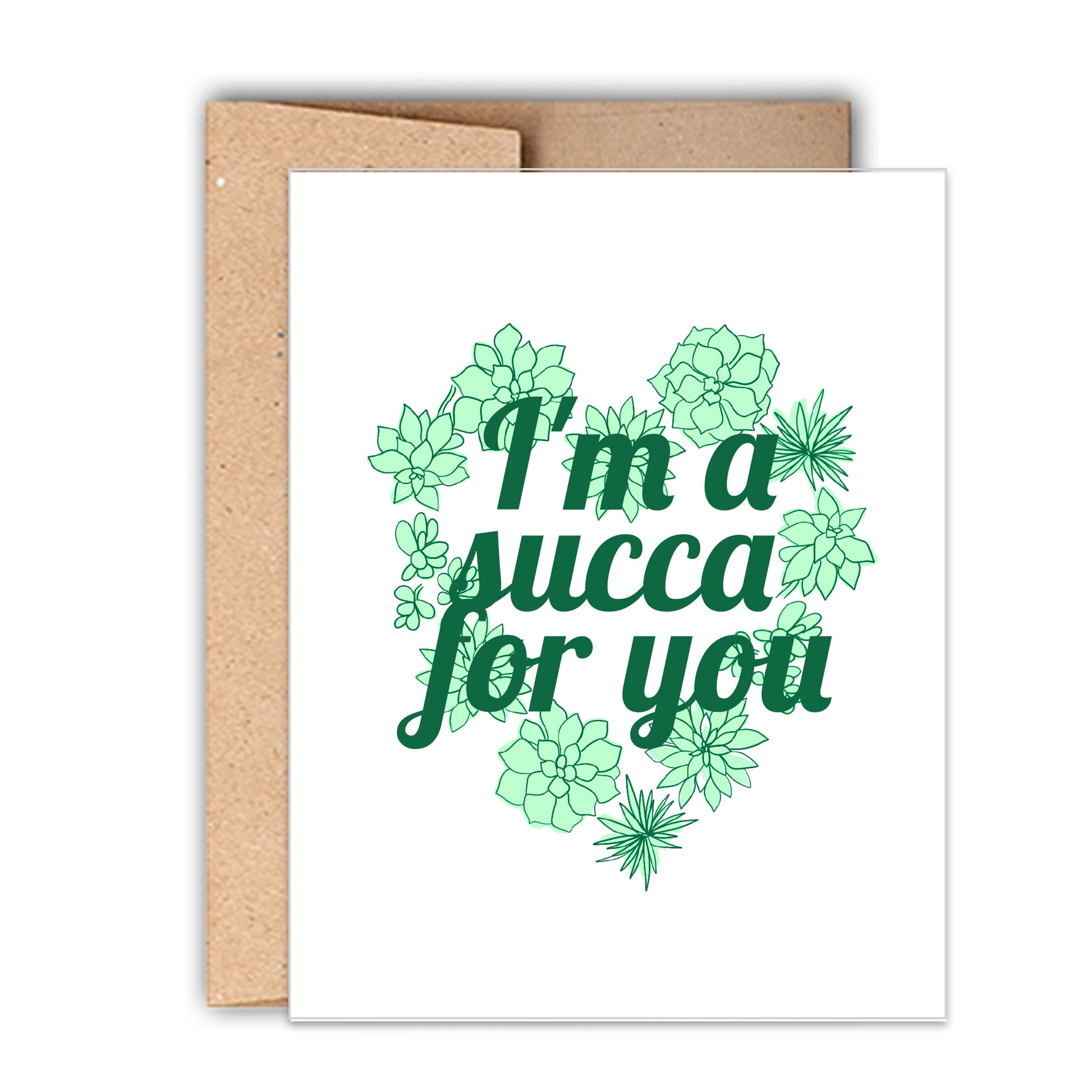 I'm a Succa for You Plant Lover Valentine's Day Letterpress Card