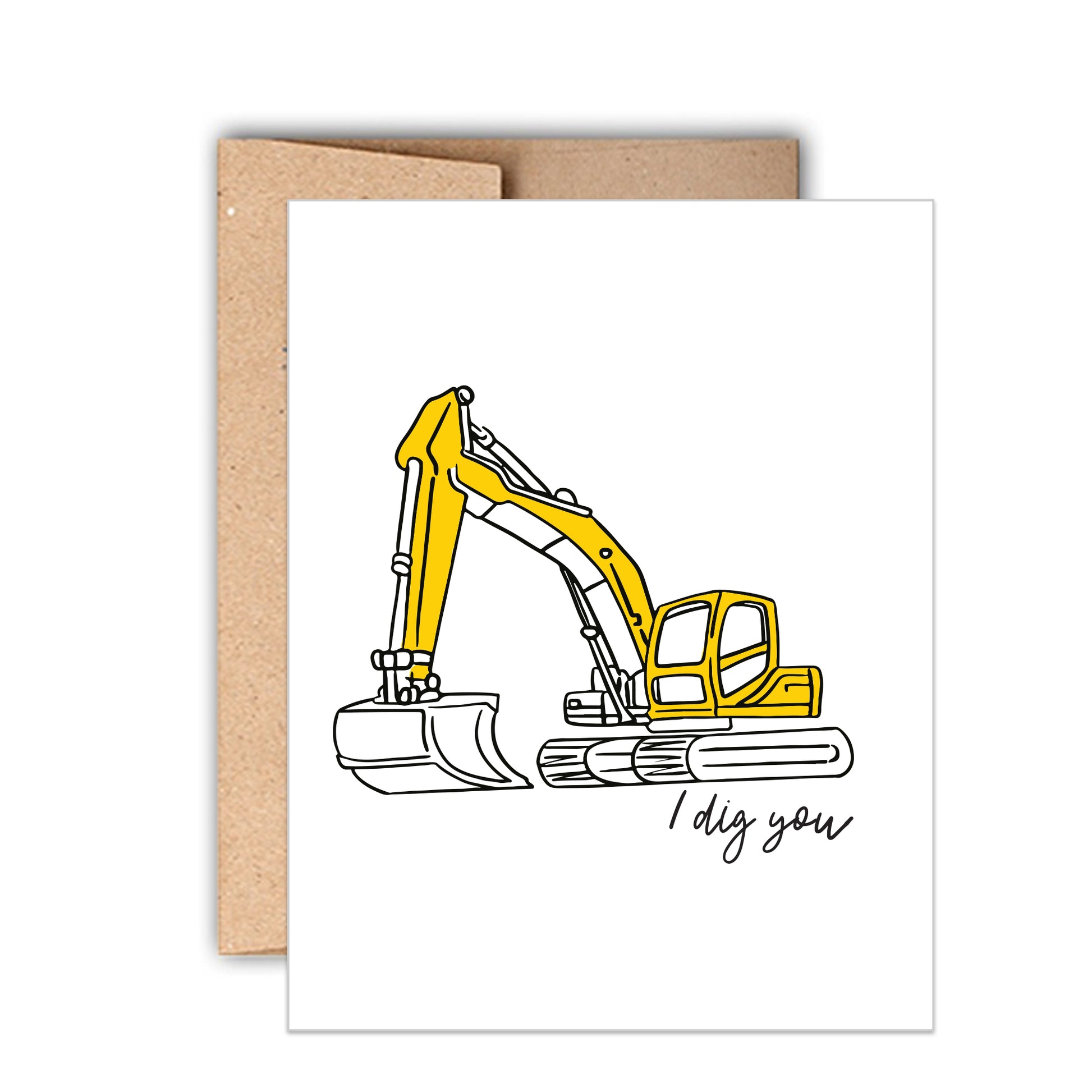 I Dig You Digger Valentine's Day Card