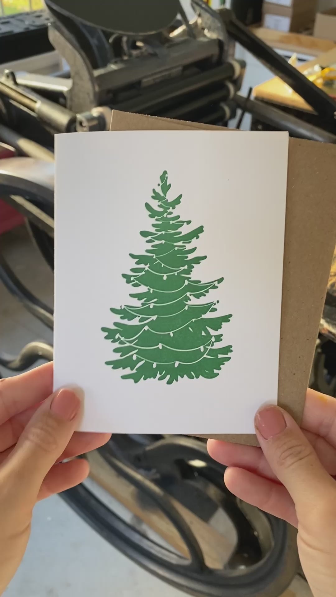 Letterpress Christmas Tree Card
