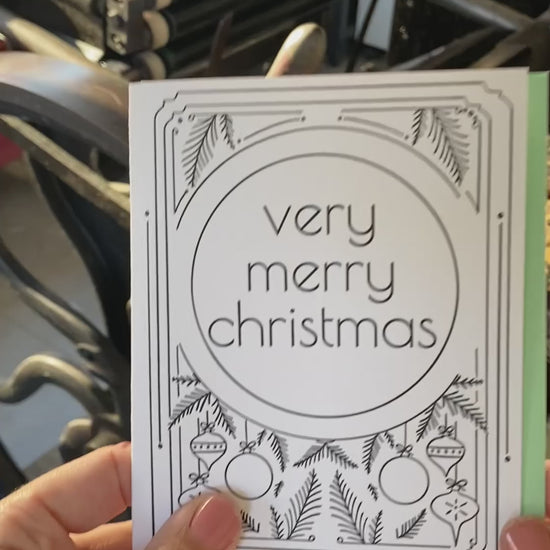 Very Merry Christmas Classic Design Letterpress Card