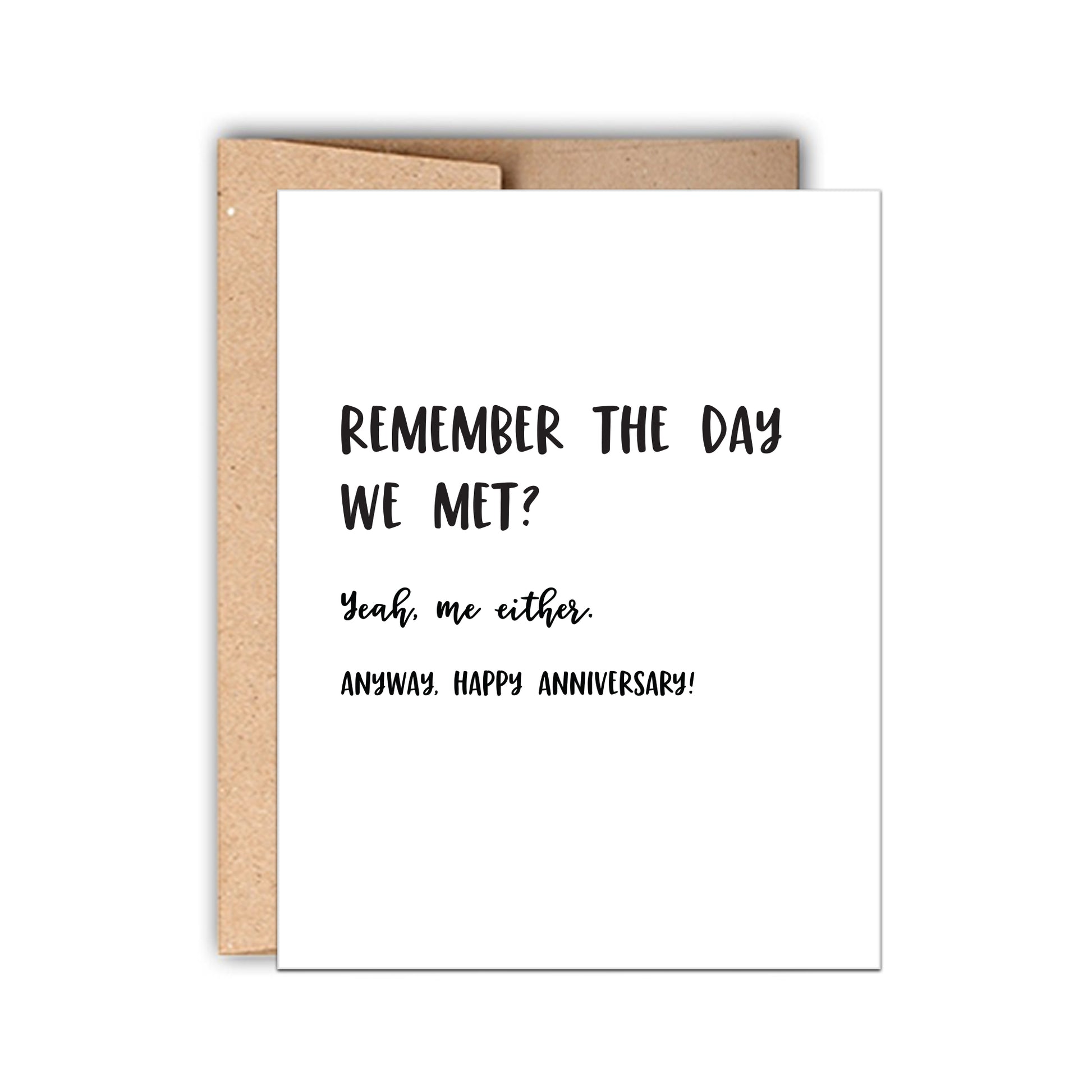 remember the day we met? funny anniversary card