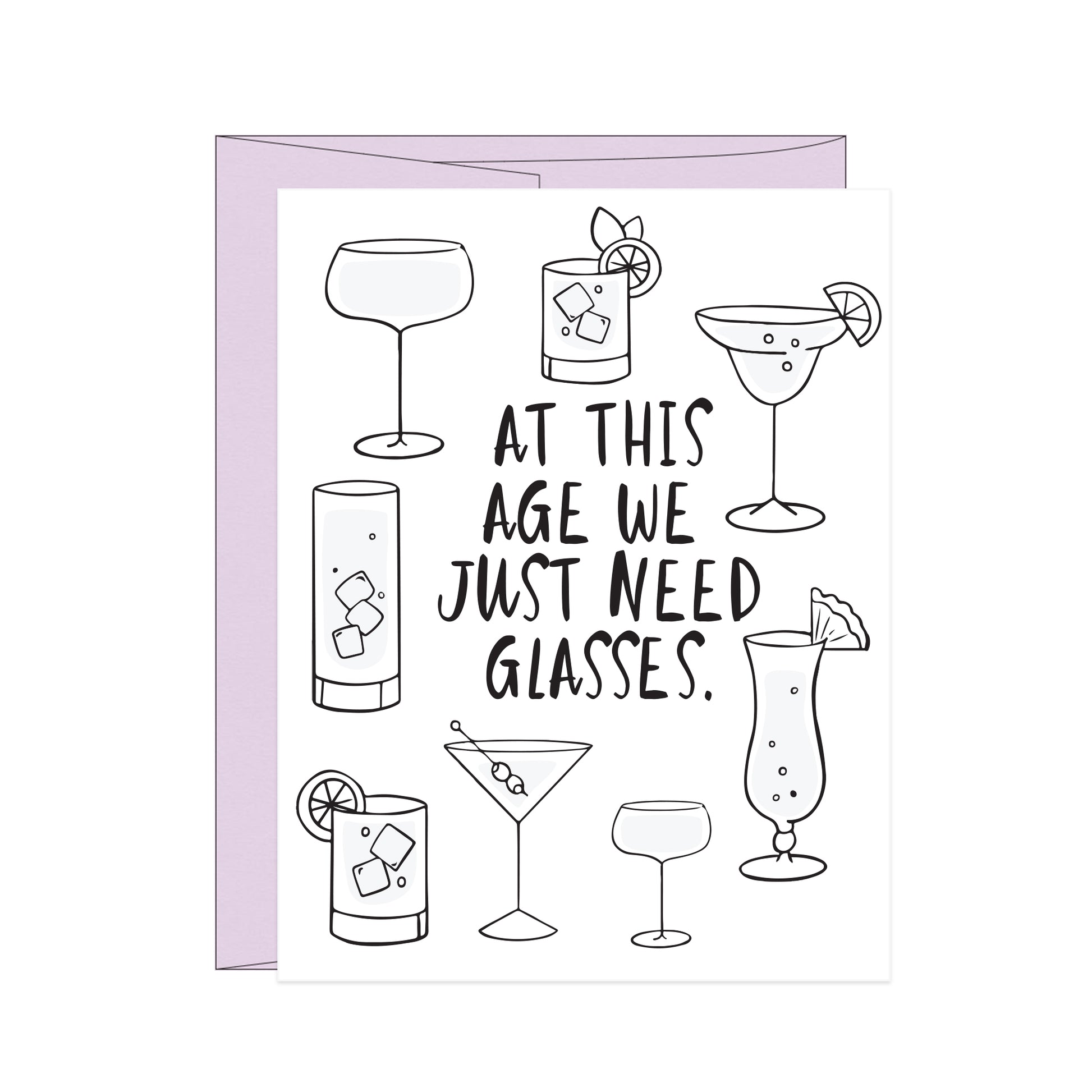 At This Age We Just Need Glasses Old Joke Birthday Card