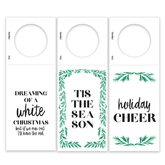 Holiday Wine Gift Tag Set of 3