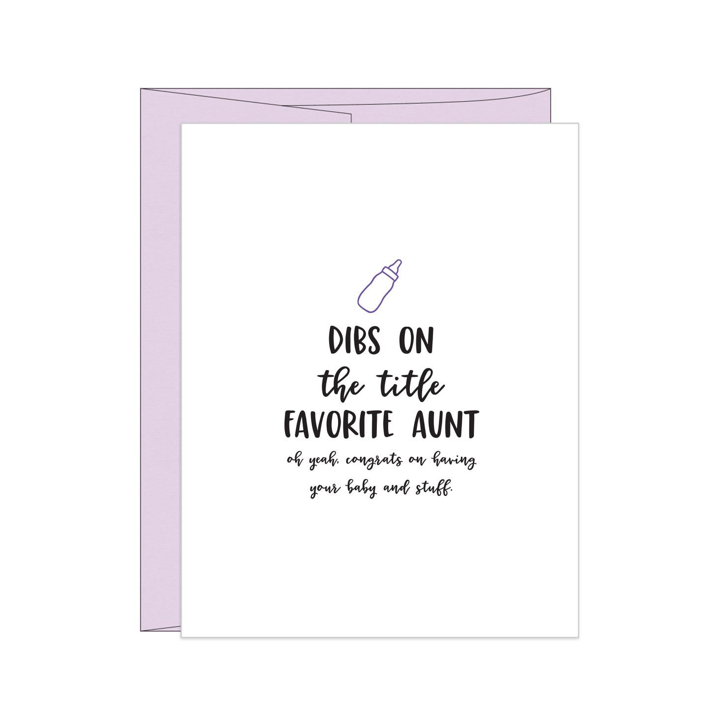 dibs on the title favorite aunt funny baby shower card