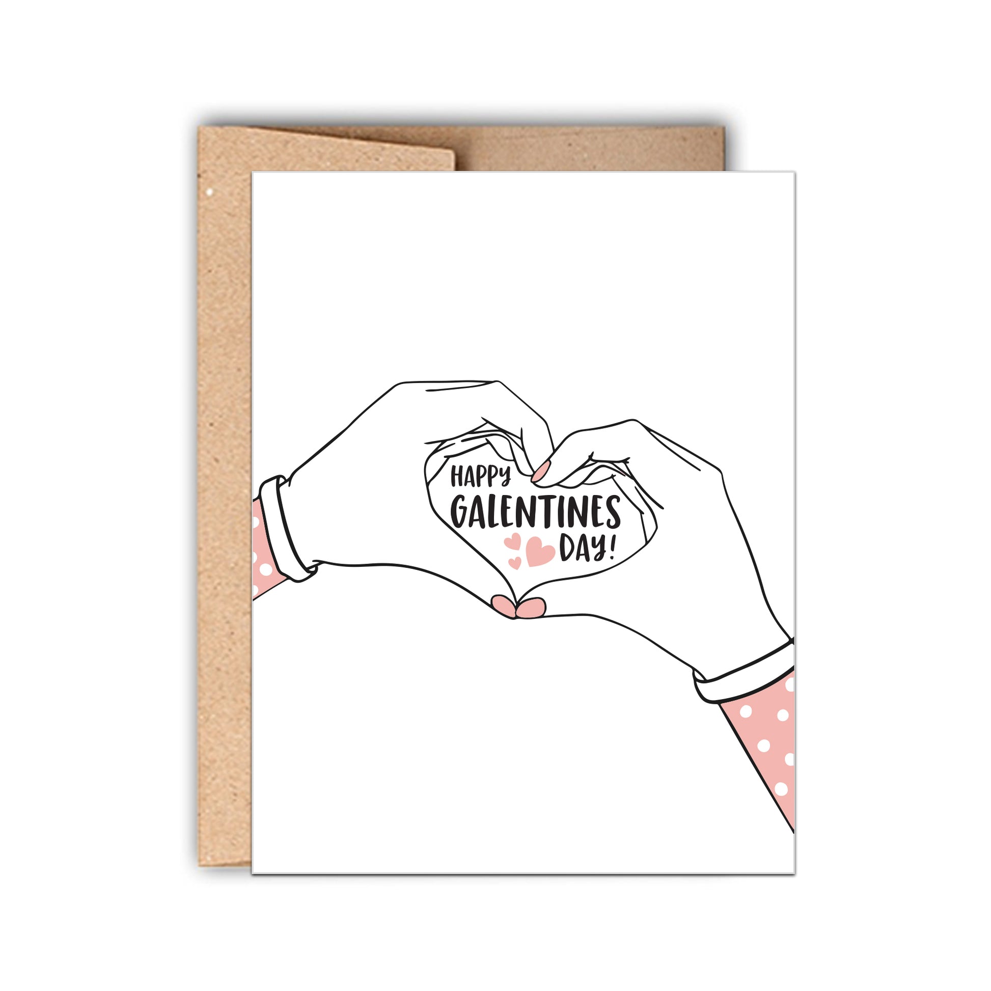 Heart Hands Happy Galentines Day Card for her