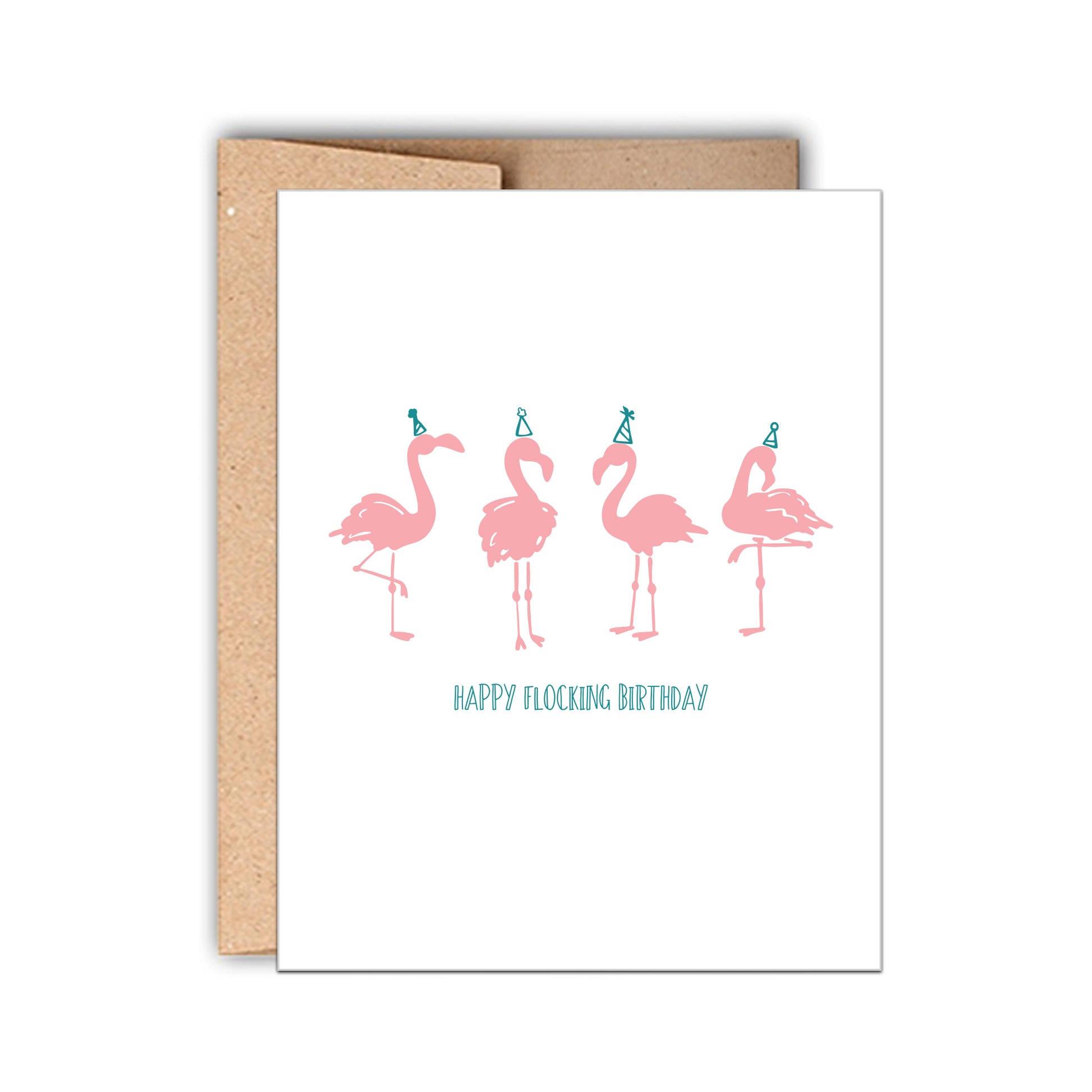 Happy Flocking Birthday Funny Flamingo Birthday Card