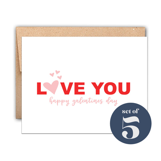 Love You Happy Galentines Day Card Set