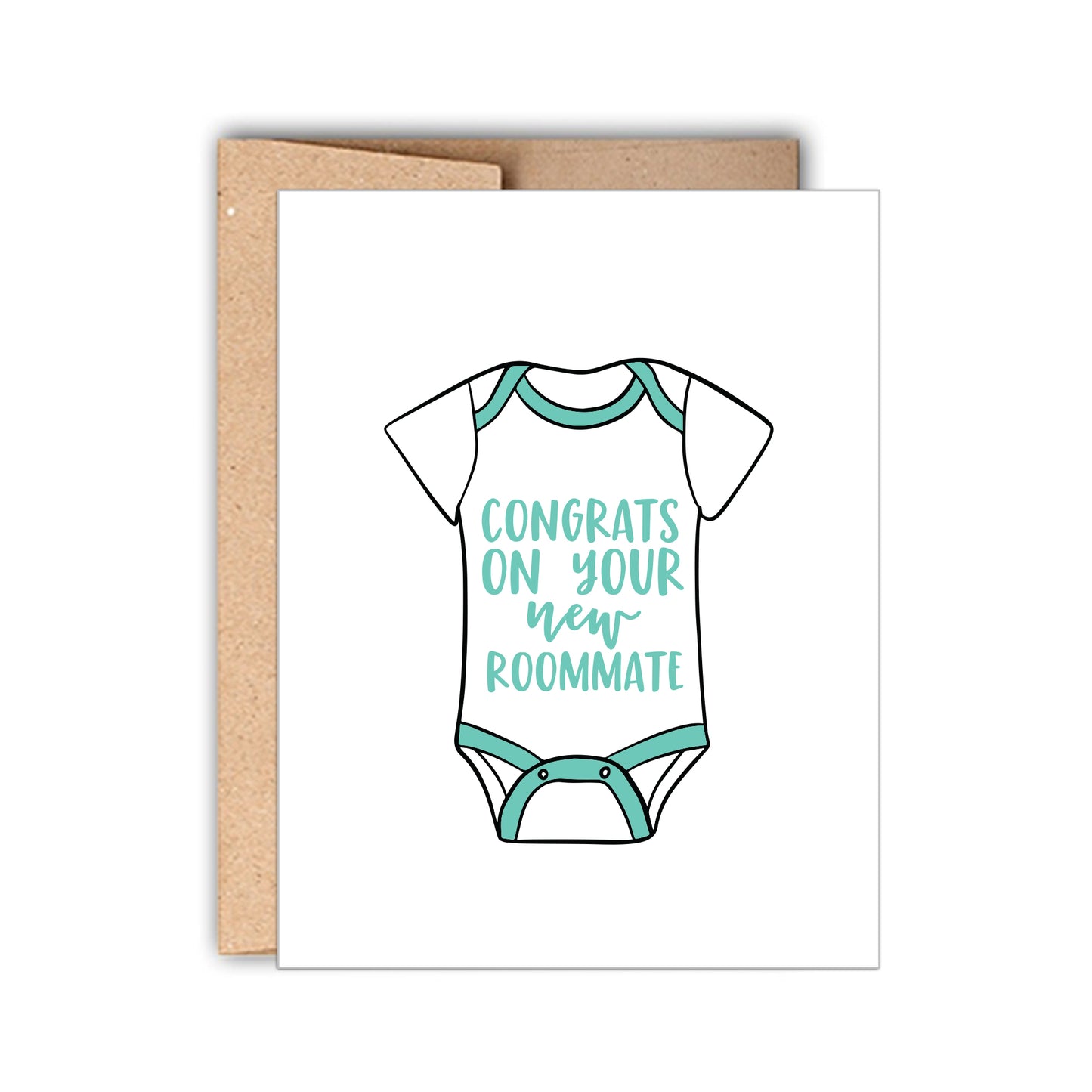Congrats on your new roommate. Gender Neutral Funny Baby Shower Card