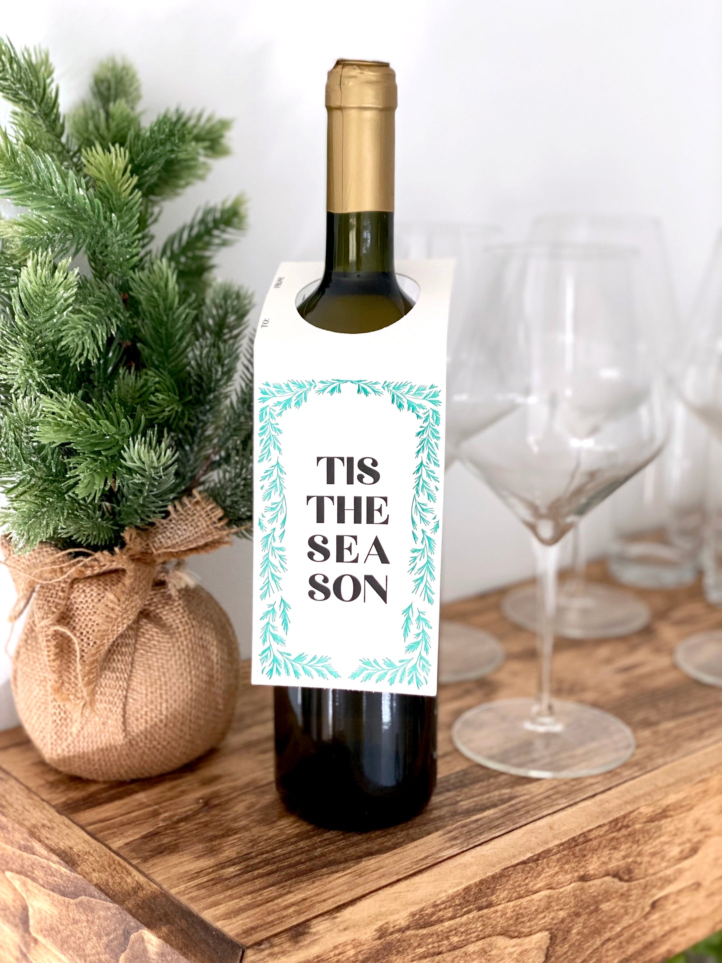 Tis the Season Wine Gift Tag Set